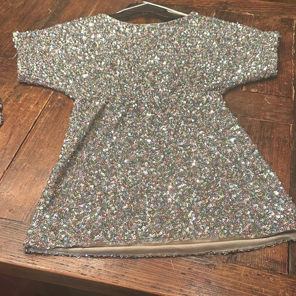 Aakaa Multicolor Sequin Kids Dress